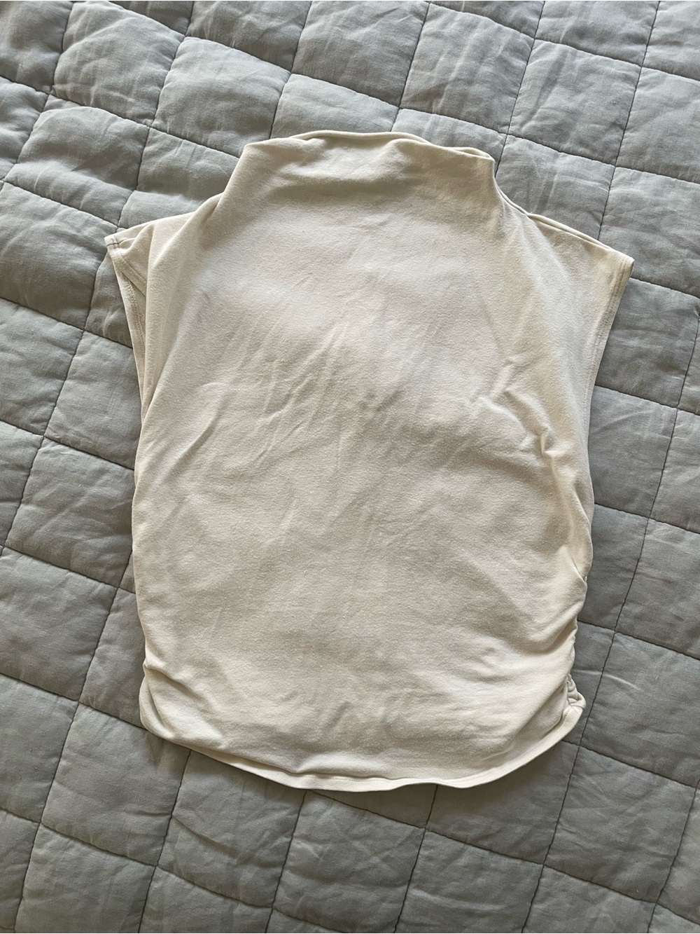 Reformation Ivory Ruched Mock Neck Sleeveless Top M - Picture 1 of 4